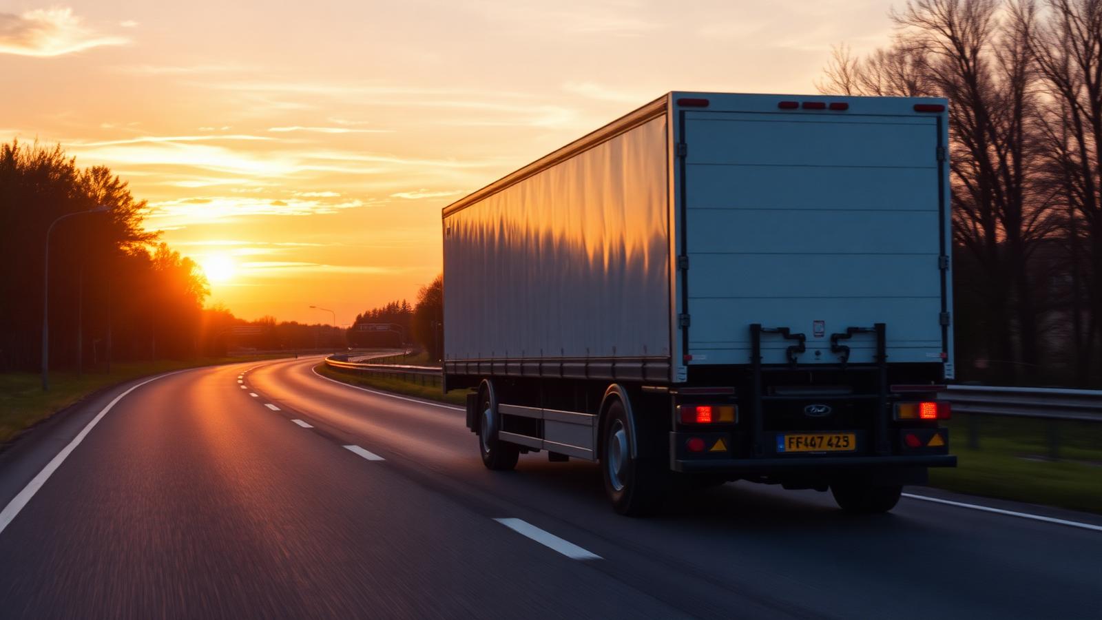 Reefer truck departing for European distribution